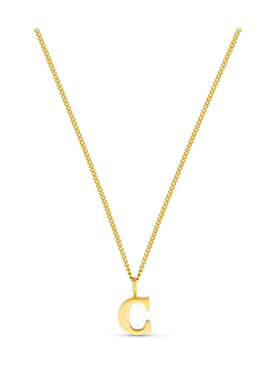 Collier étanche doré avec initiale C et coffret cadeau