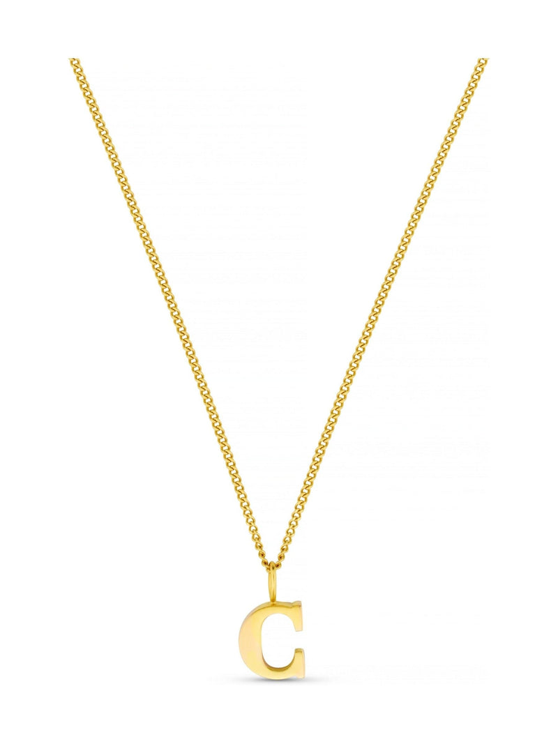 Waterproof Gold Tone C Initial Necklace with Gift Box
