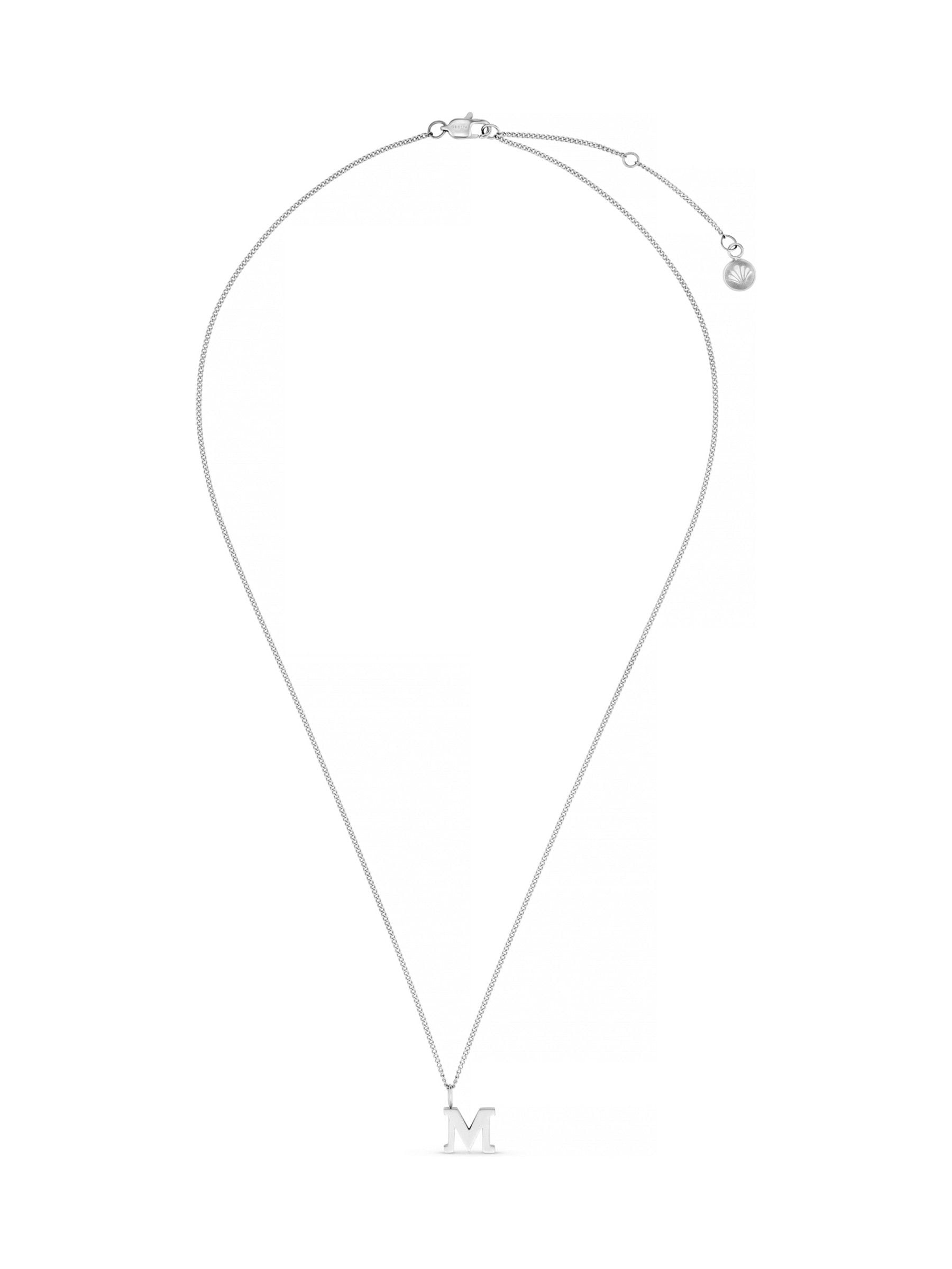 Gold Tone M Initial Waterproof Necklace with Gift Box