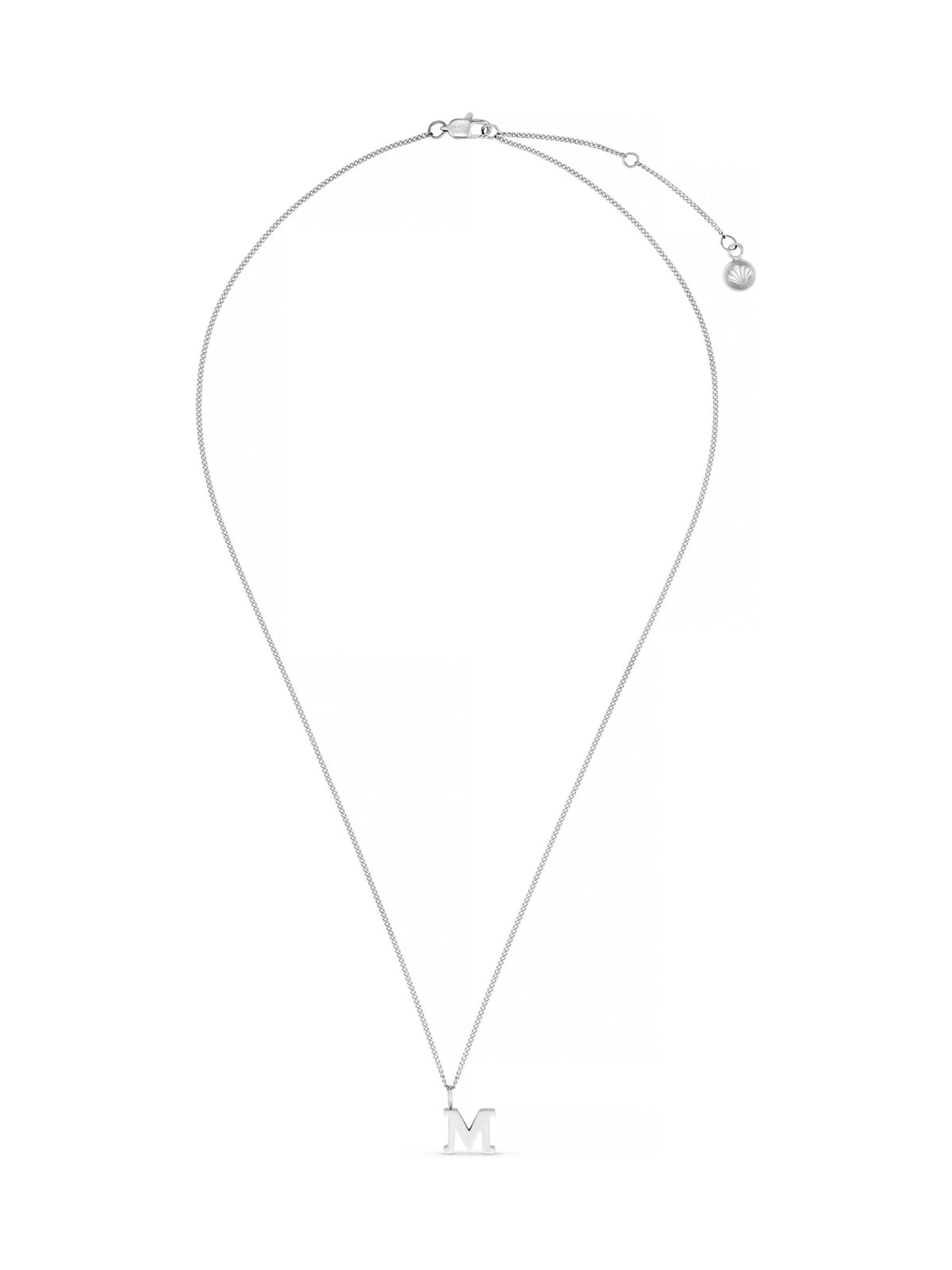 Gold Tone M Initial Waterproof Necklace with Gift Box