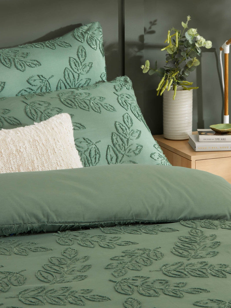 Duvet Day Green Seville Leaf duvet cover set - British product