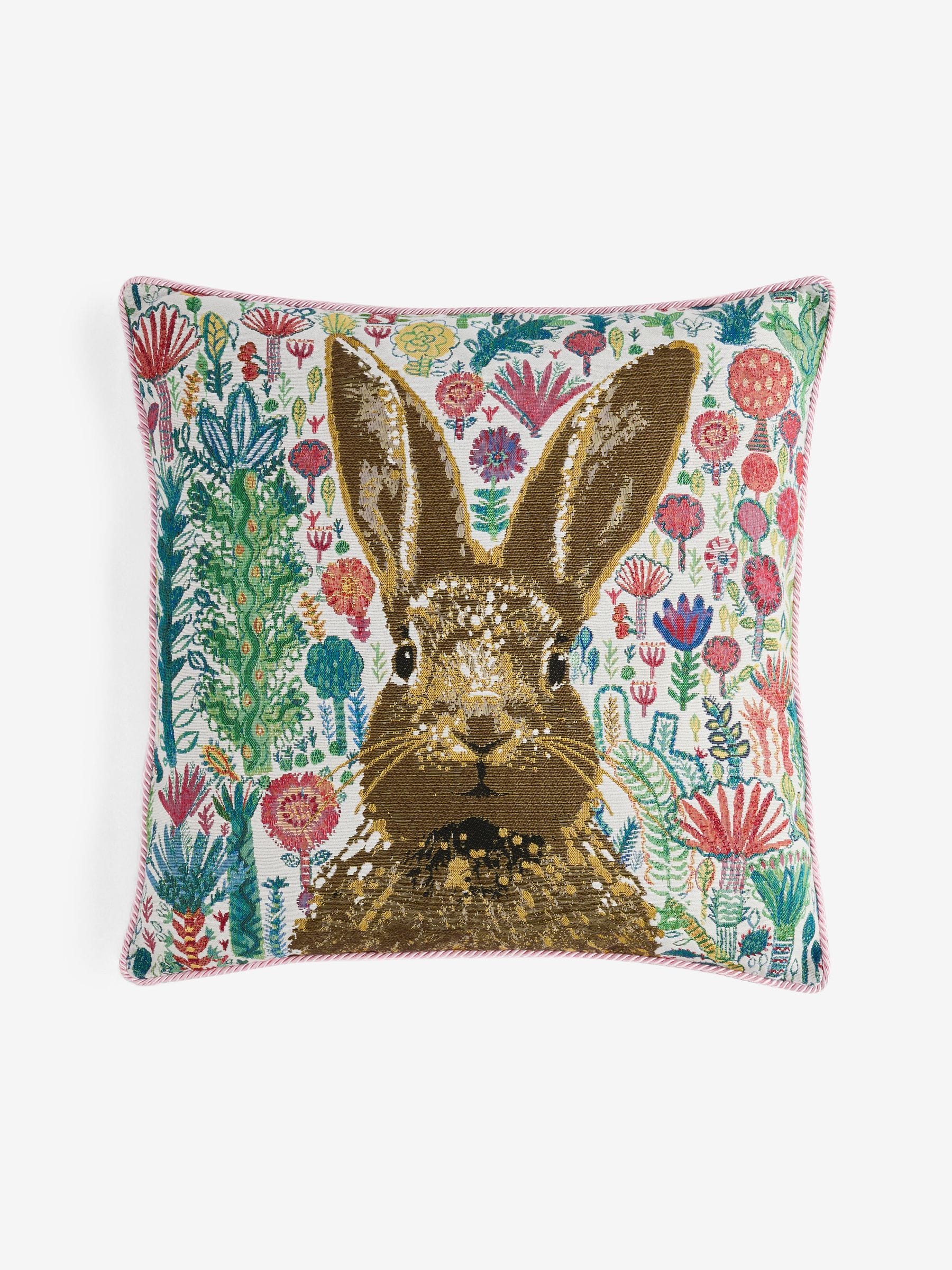 Lucy Tiffney Bon Bon the Bunny jacquard cushion 45cm, UK version