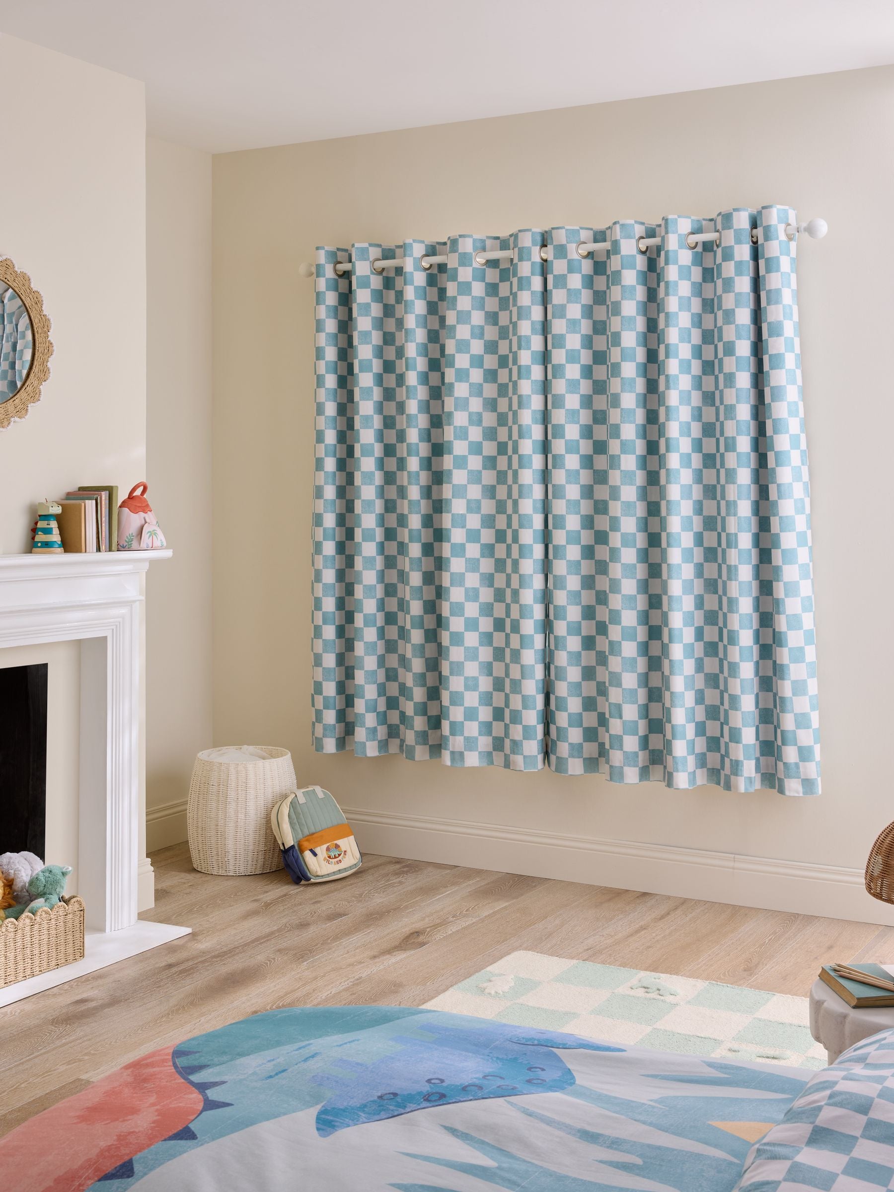 Jojo Maman Bébé checkerboard blackout curtains (British brand)
