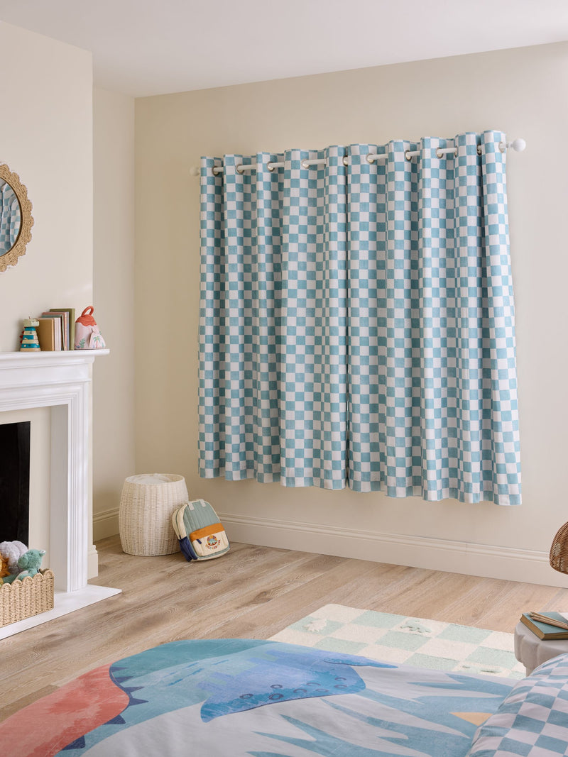 Jojo Maman Bébé checkerboard blackout curtains (British brand)