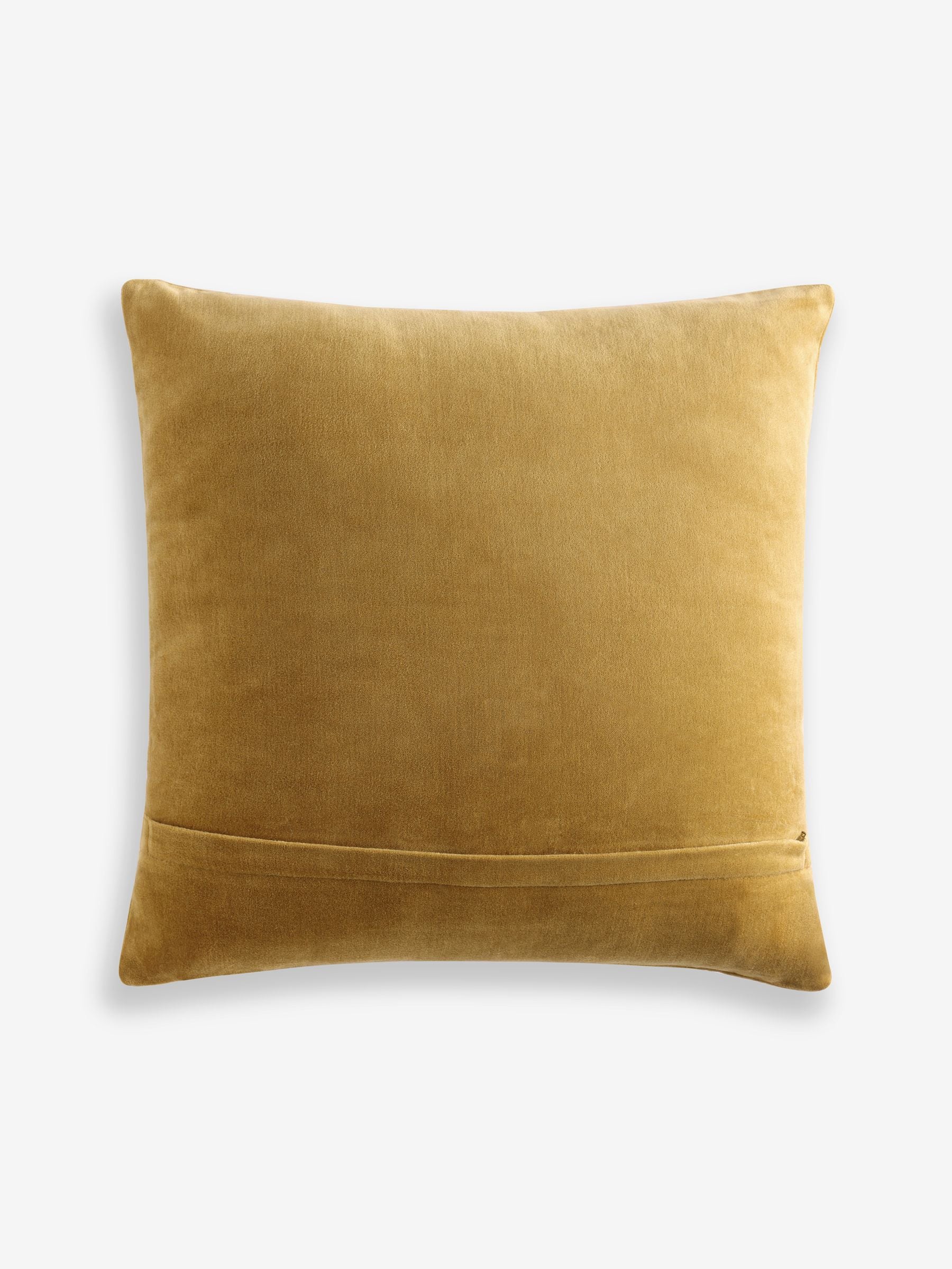 Nina Campbell ochre embroidered cushion 50cm, UK version