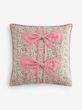 Cath Kidston pink ditsy bows cotton cushion 45cm, imported from the UK