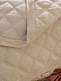 Nina Campbell natural washed cotton velvet quilted bedspread (British brand)