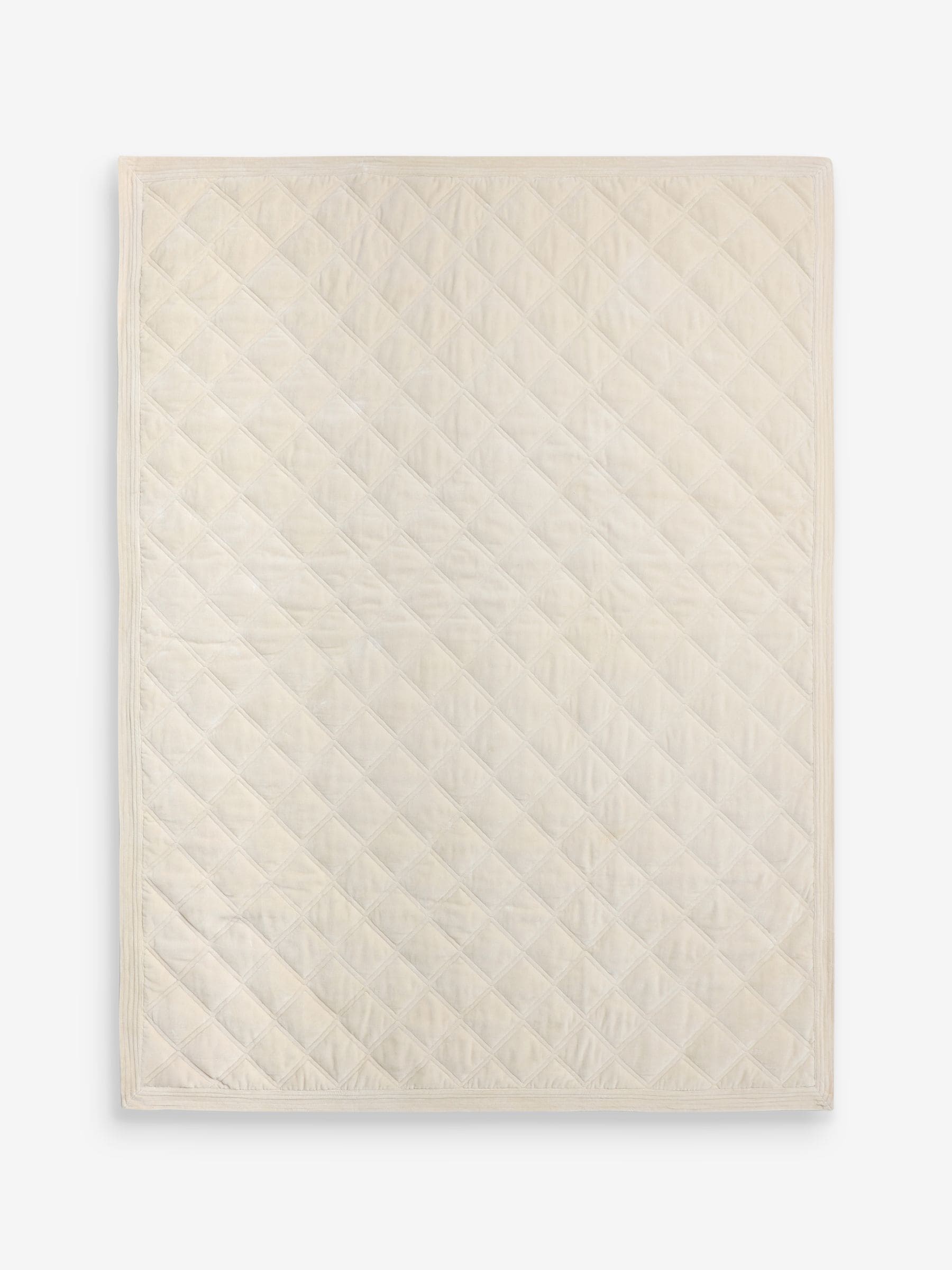 Nina Campbell natural washed cotton velvet quilted bedspread (British brand)