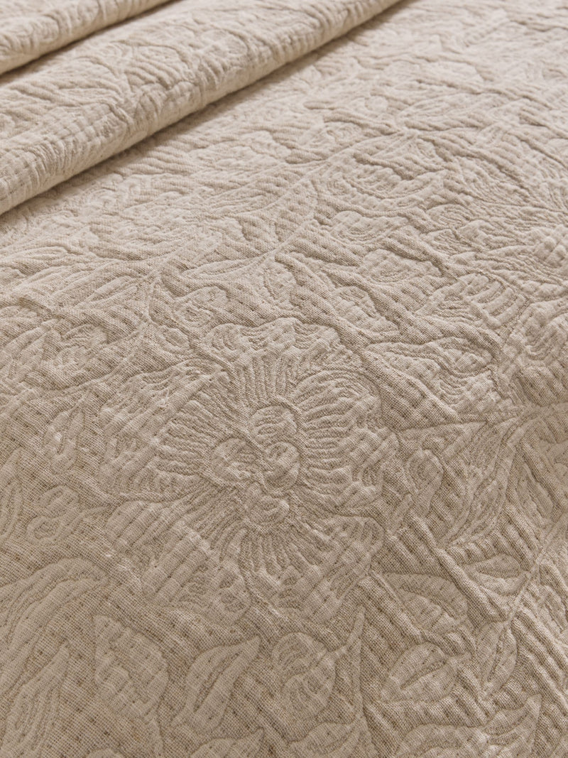 Nina Campbell Natural Floral Jacquard throw 150x200cm - British product