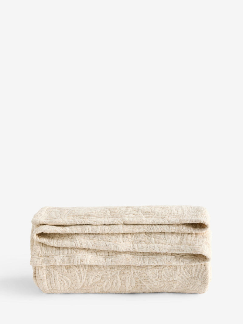 Nina Campbell Natural Floral Jacquard throw 150x200cm - British product