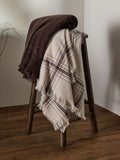 The Set 2 Pack Chocolate/Natural Check Cosy Throws