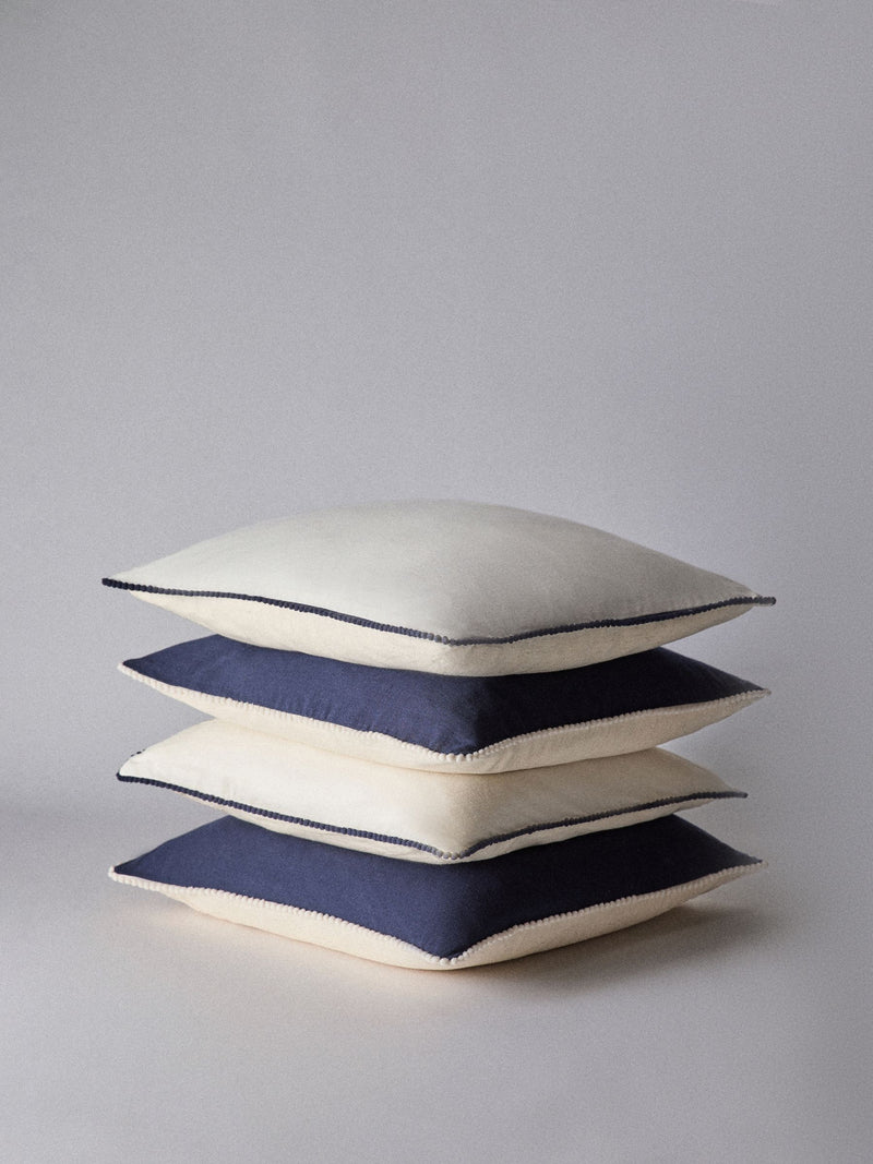The Set cotton linen cushion covers navy natural 45cm (British brand)