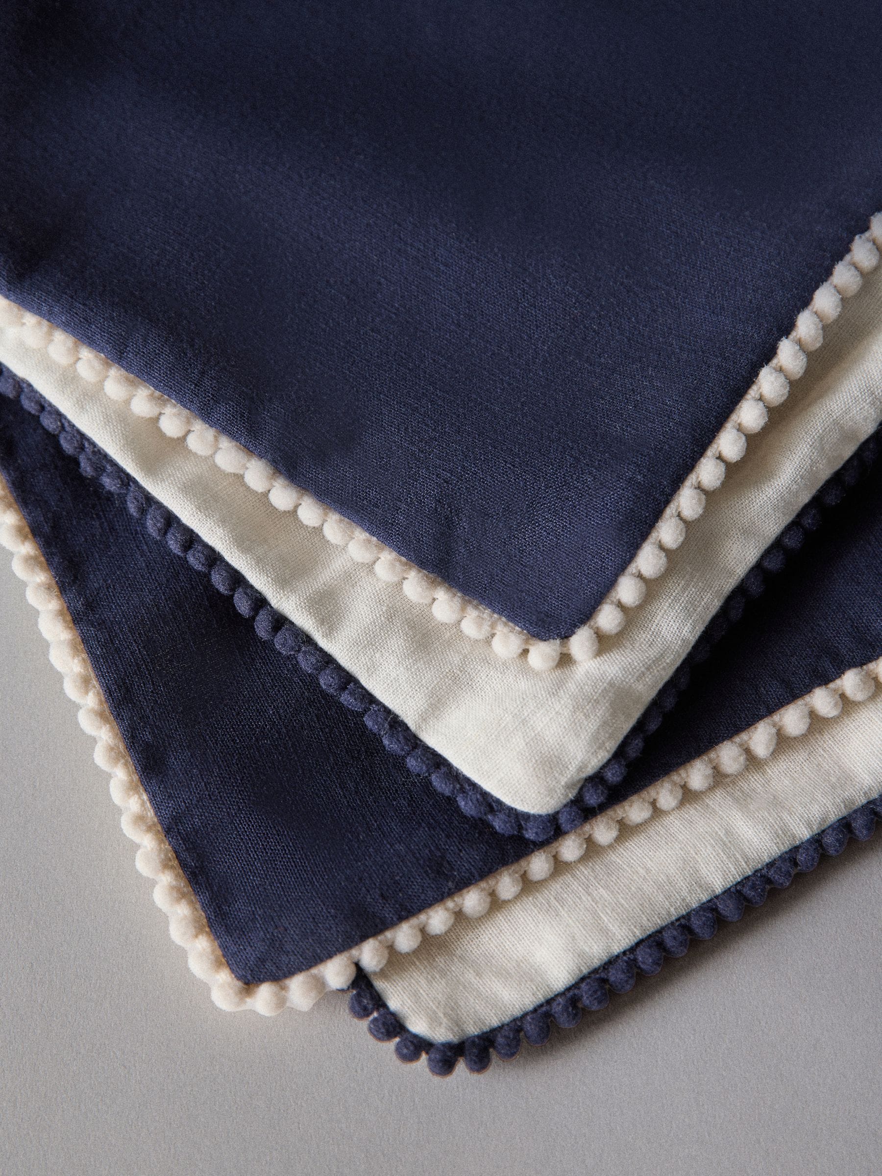The Set cotton linen cushion covers navy natural 45cm (British brand)