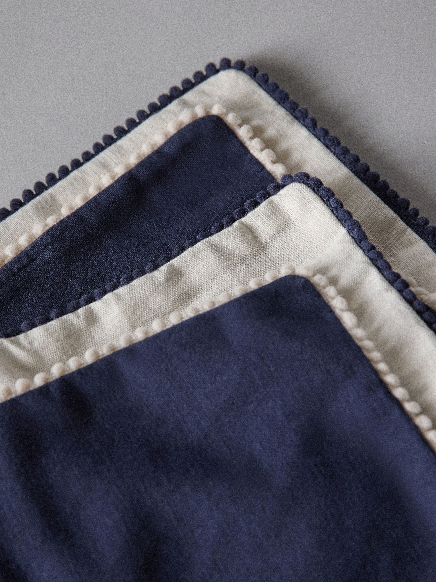 The Set cotton linen cushion covers navy natural 45cm (British brand)