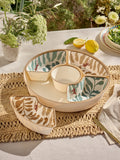 Natural Vacation picnic chip and dip set monkey leaf print - British product