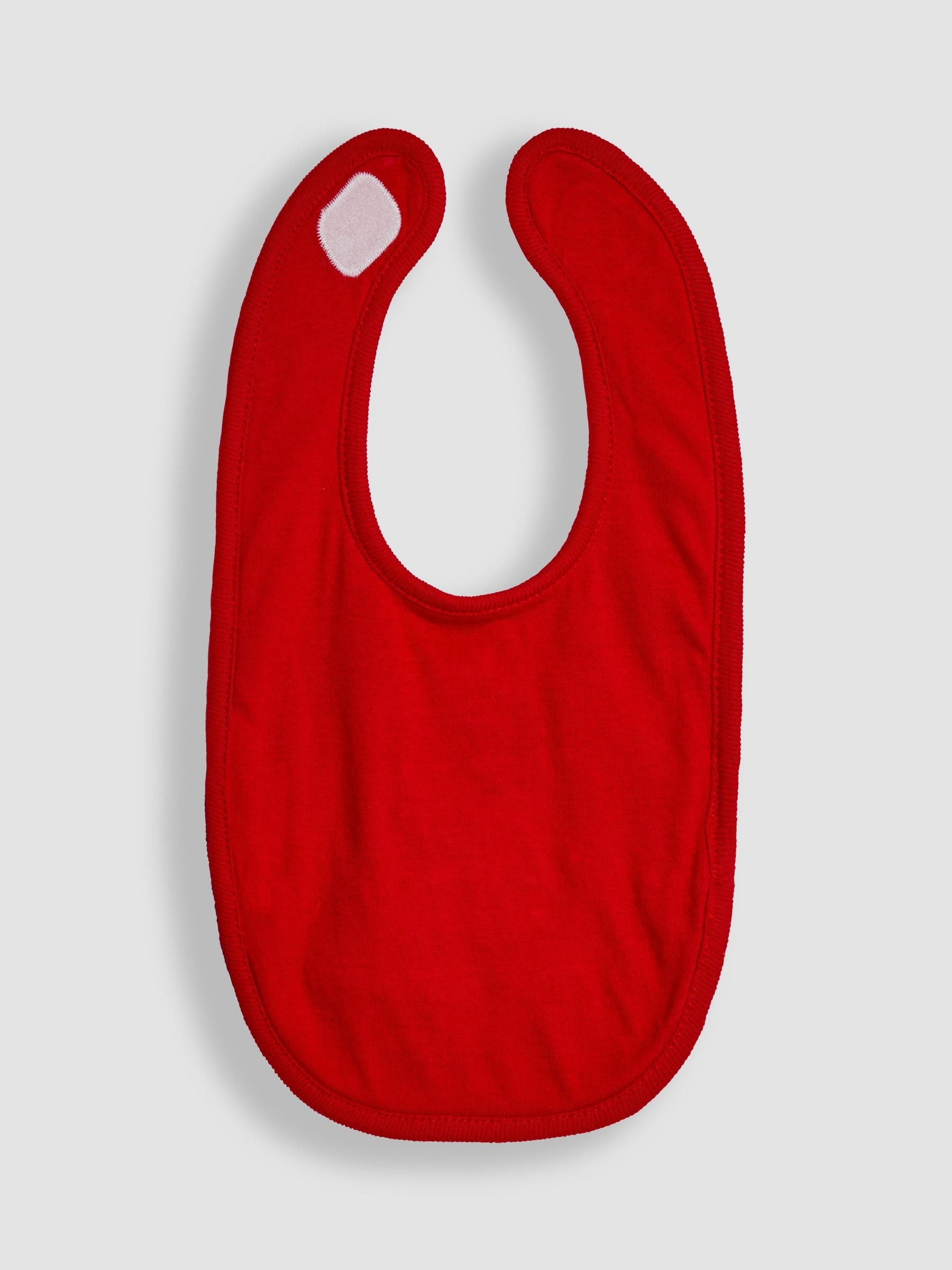 JoJo Maman Bébé red reindeer first Christmas bib (British brand)