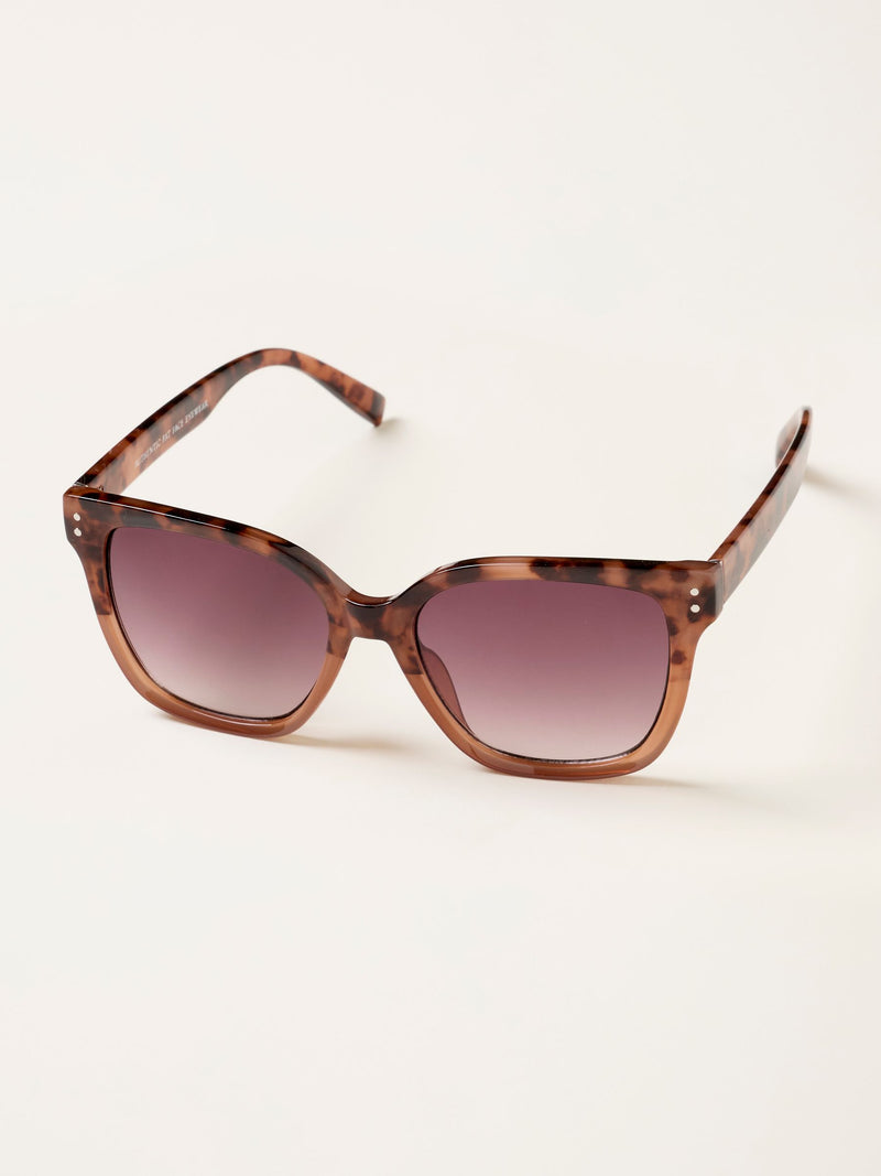 FatFace Sophia square sunglasses in pink, UK version
