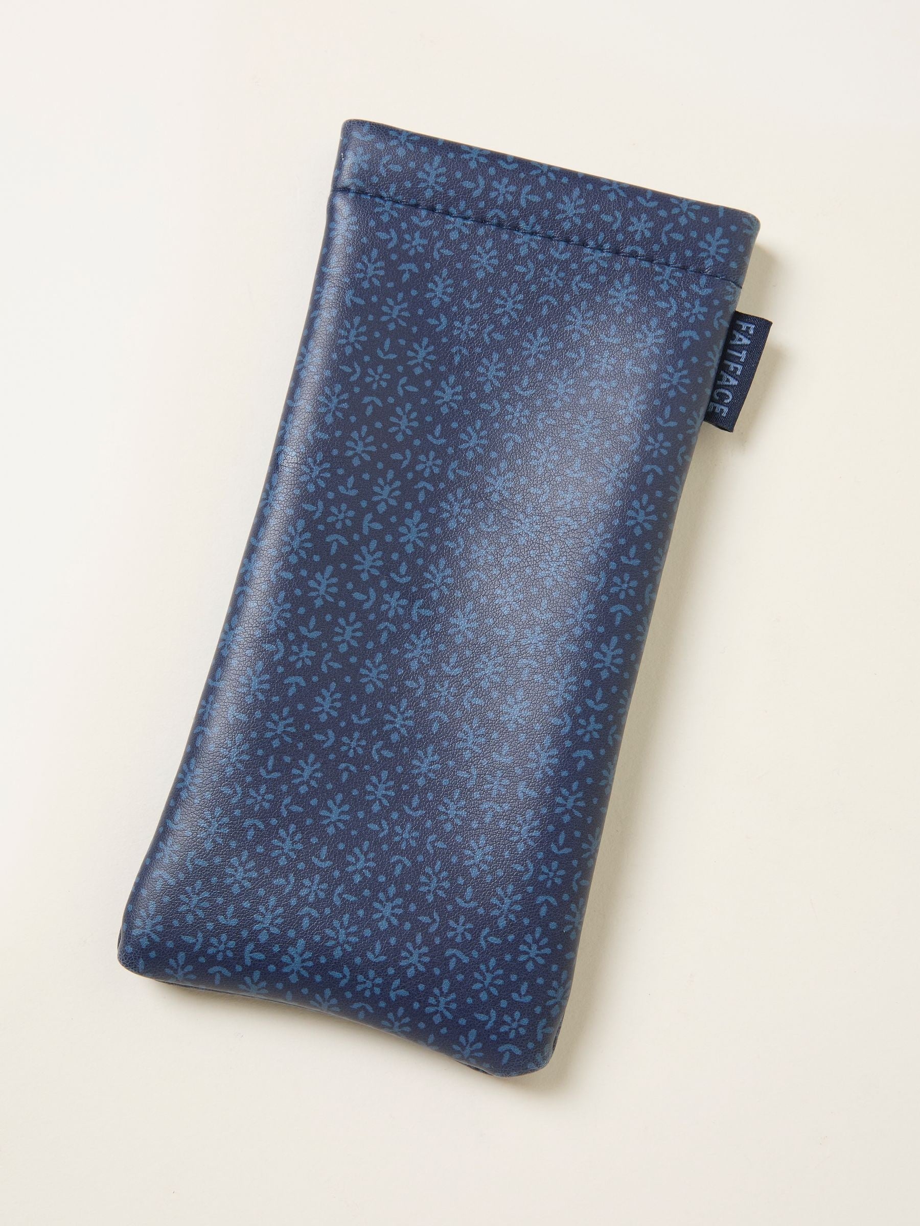 FatFace Navy Blue Woodblock Sunglasses Case
