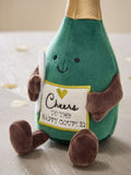 Green Cheers bottle plush ornament 18cm, imported from the UK