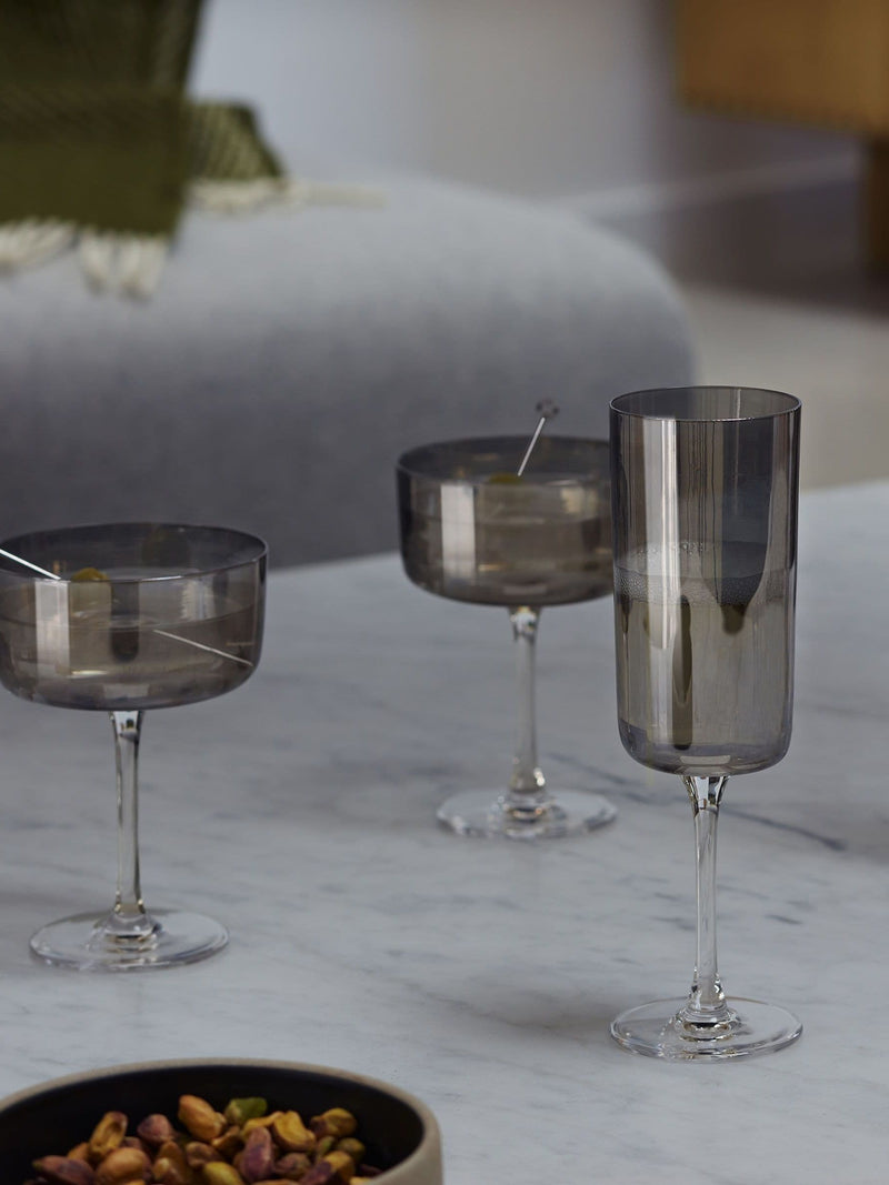 LSA grey lunar champagne flutes 210ml, UK version