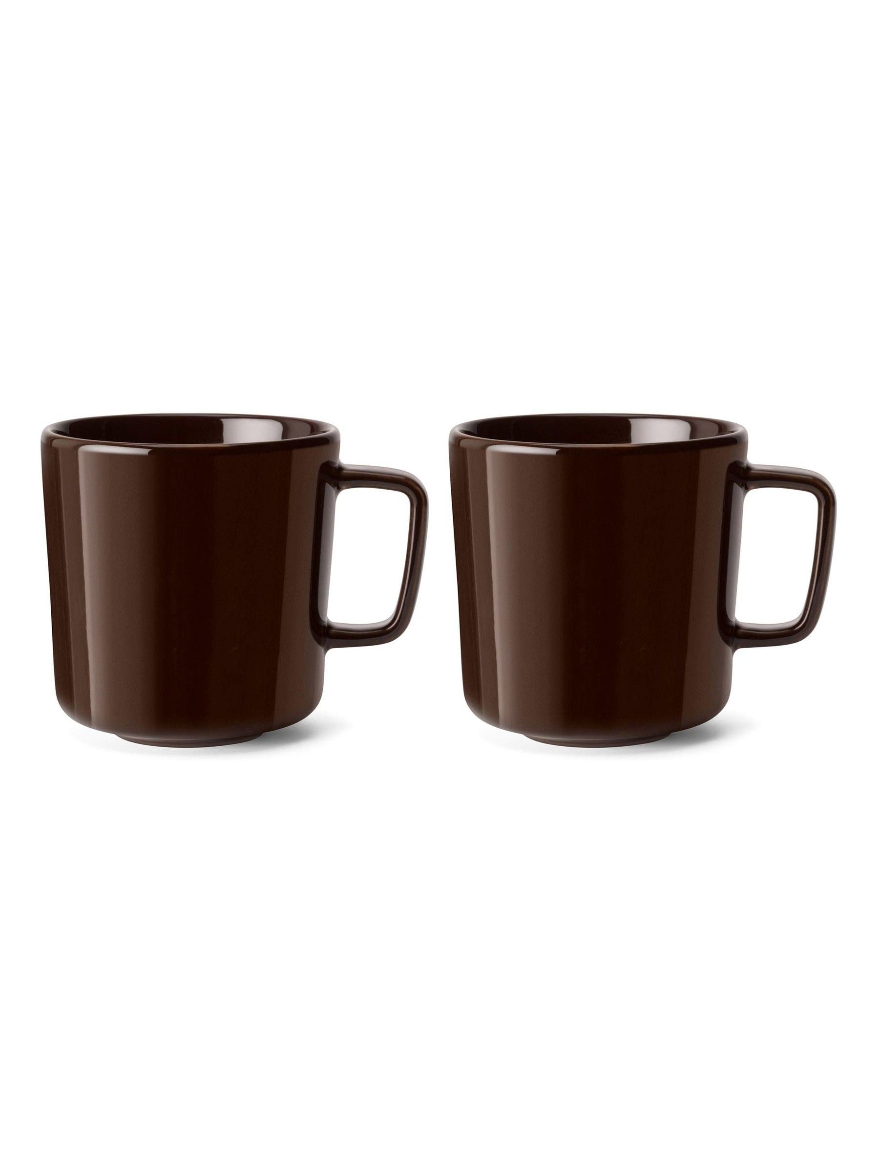 LSA International set of two white collective porcelain mugs, 370ml each, UK version