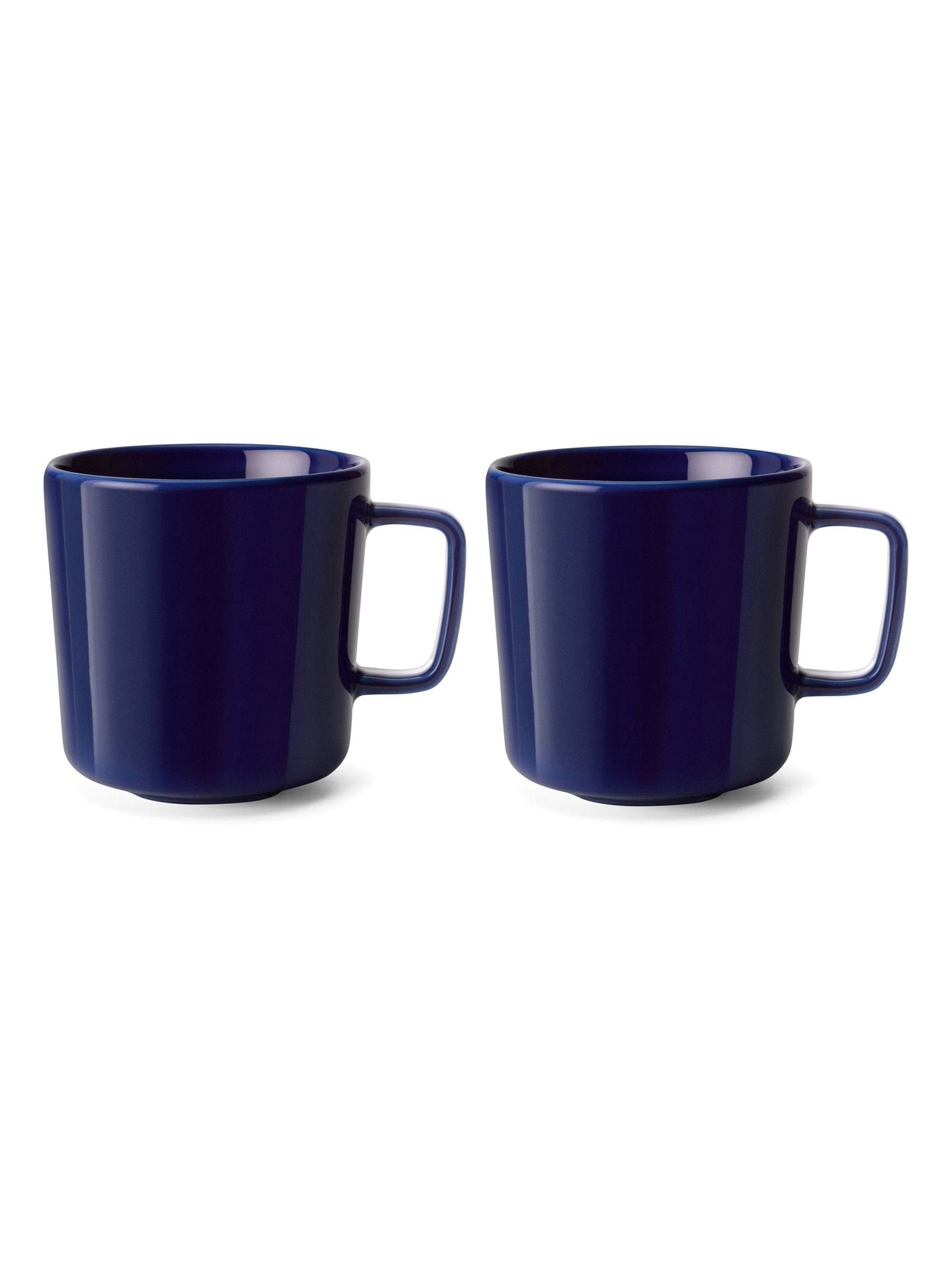 LSA International Set of 2 White Collective Porcelain Mugs 370ml