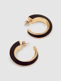 Reiss gold tone Thalia twist hoop earrings 3cm, imported from the UK