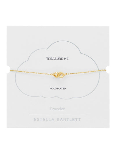 Bracelet à double maillons fleurs dorés pour un usage quotidien, 18 cm x 9 cm