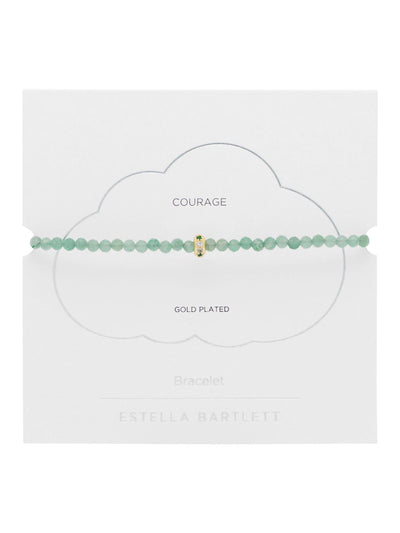 Grüner Aventurin Perlenarmband mit Zirkonia Anhänger 18cm x 9cm