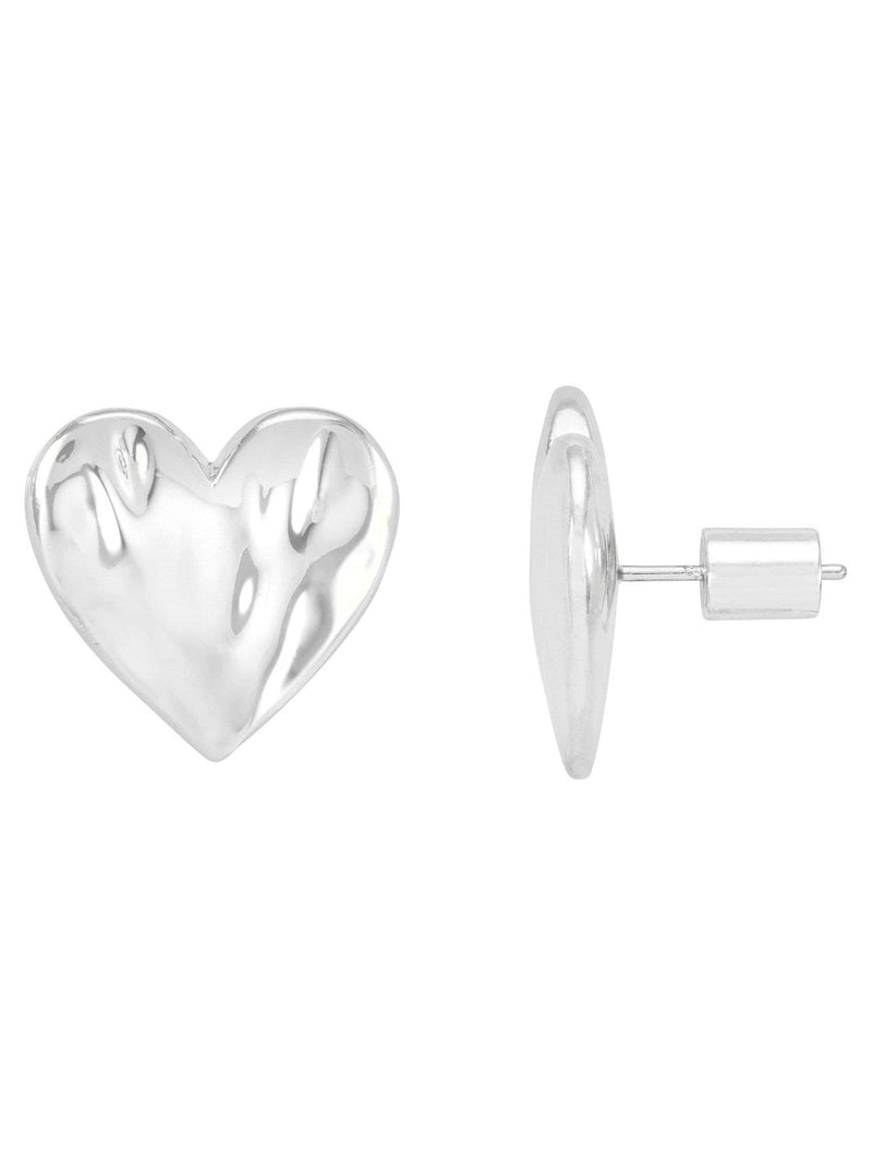 Estella Bartlett silver molten heart stud earrings - British product
