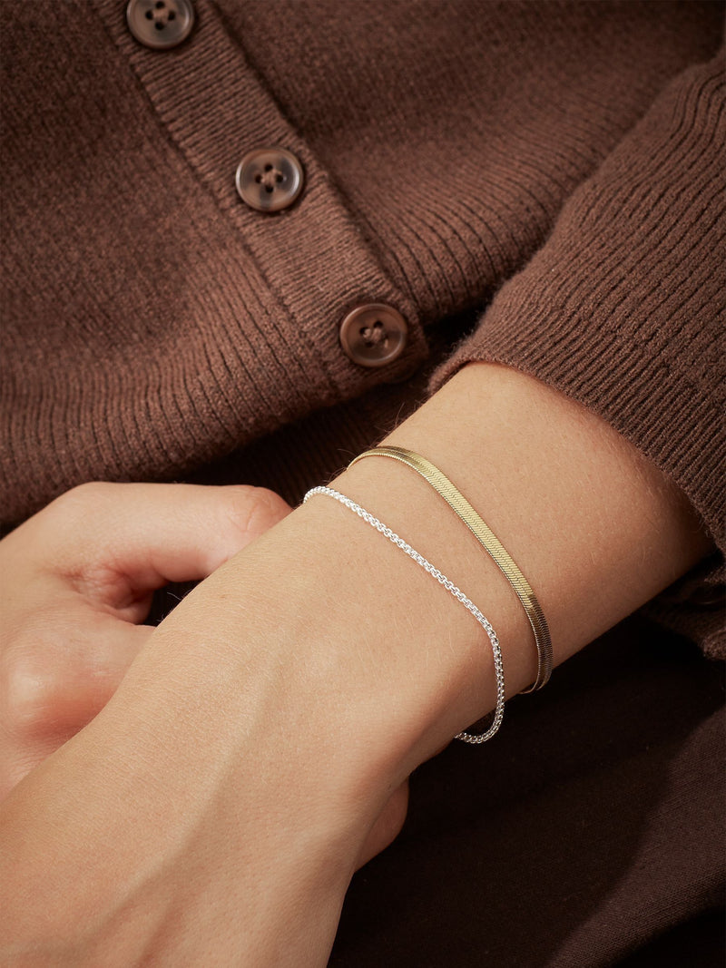 Estella Bartlett gold tone waterproof herringbone chain bracelet set - British product
