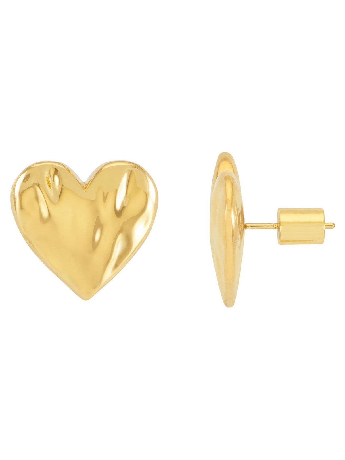 Estella Bartlett gold tone molten heart stud earrings - British product