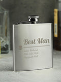 PMC personalised stainless steel hip flask, UK version