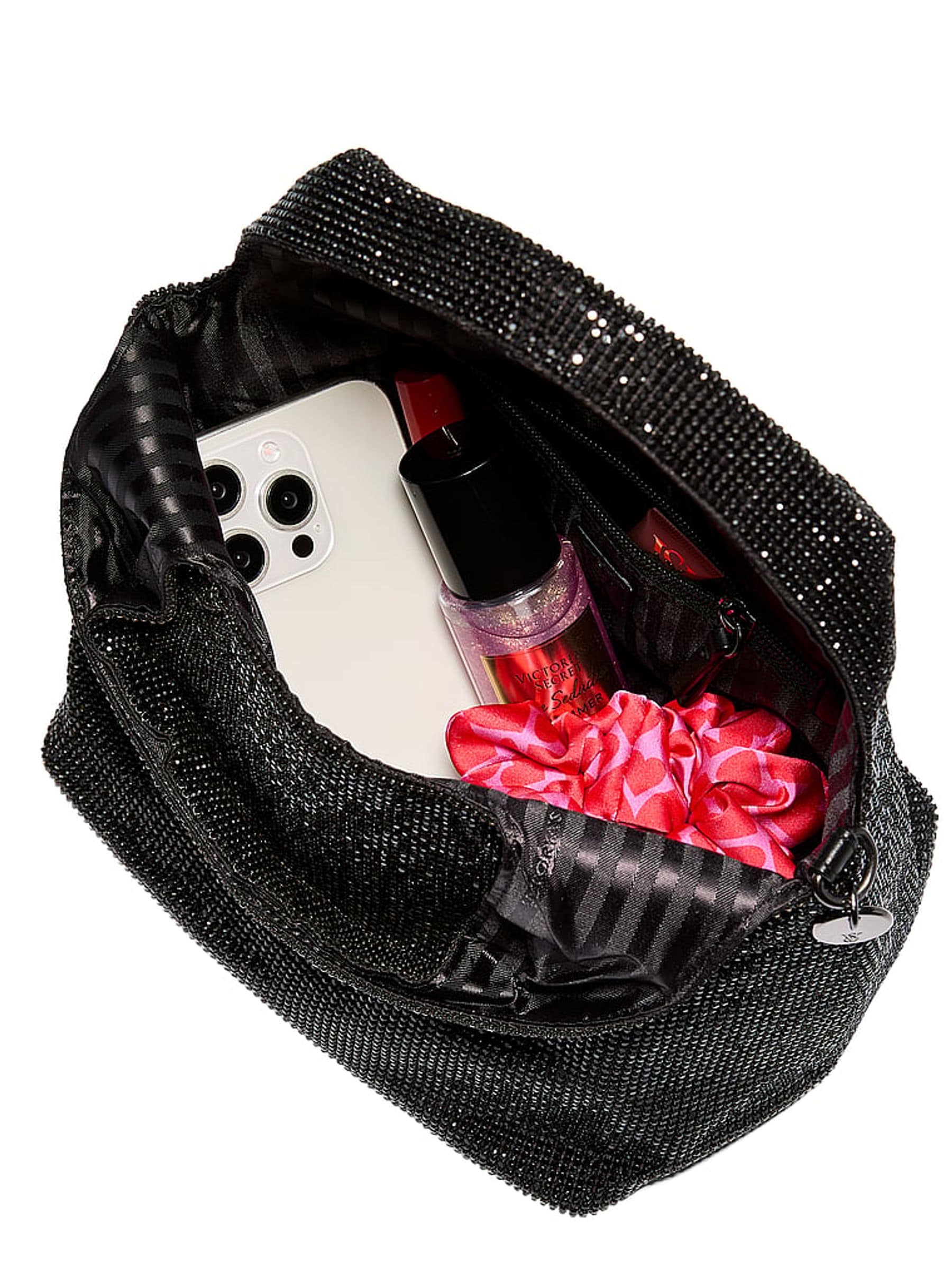 Victoria's Secret black diamanté slouchy mini bag, UK version