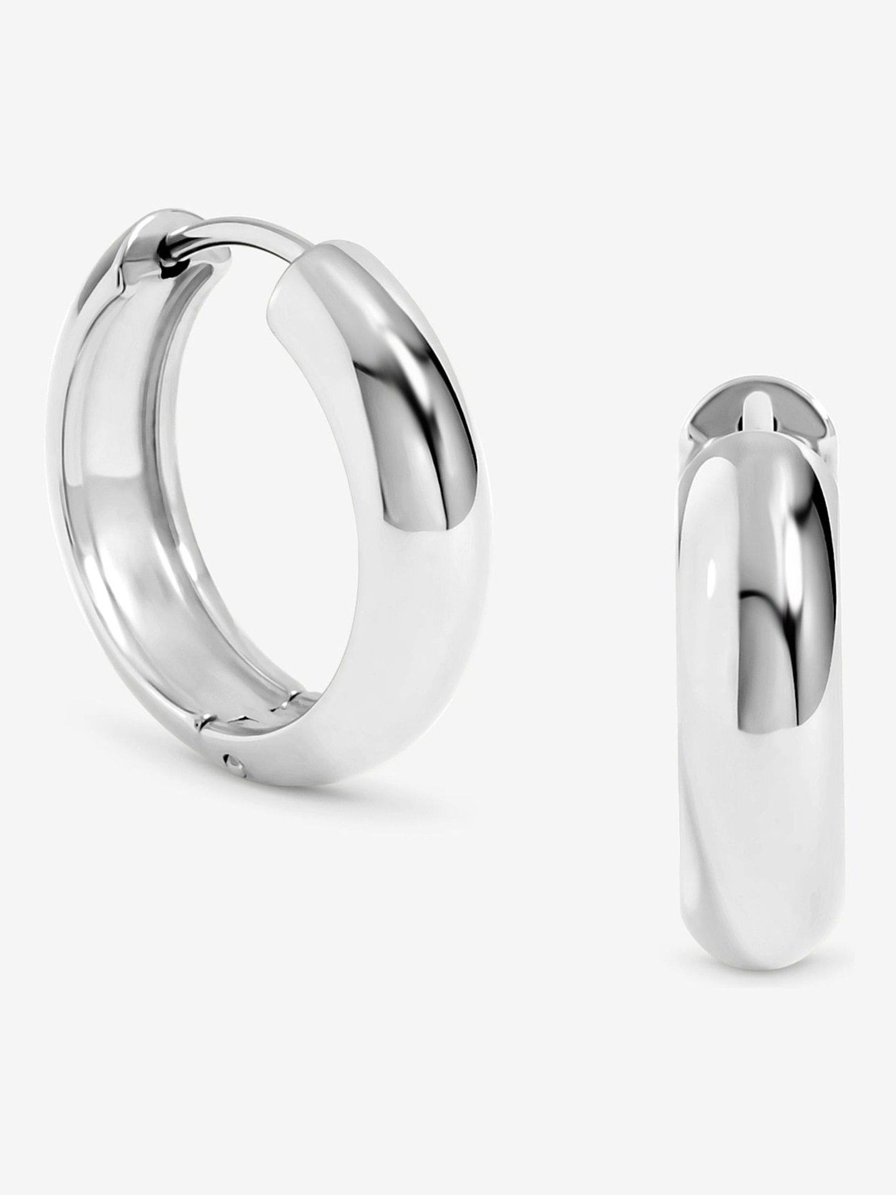 Jon Richard Gold Plated Stainless Steel Waterproof Small Flat Surface Hoop Earrings