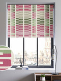 Pink Retro Geo Roman blind made to measure 100% cotton - British product