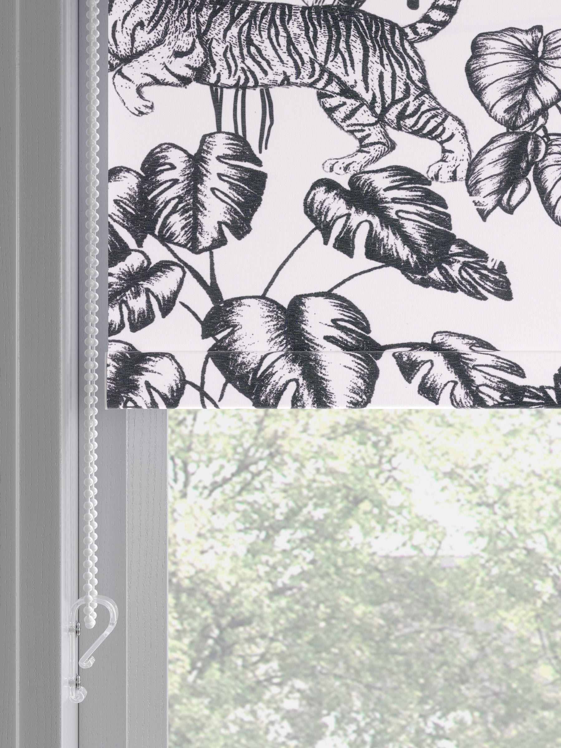 Black and white safari animal roller blind made to measure (British brand)