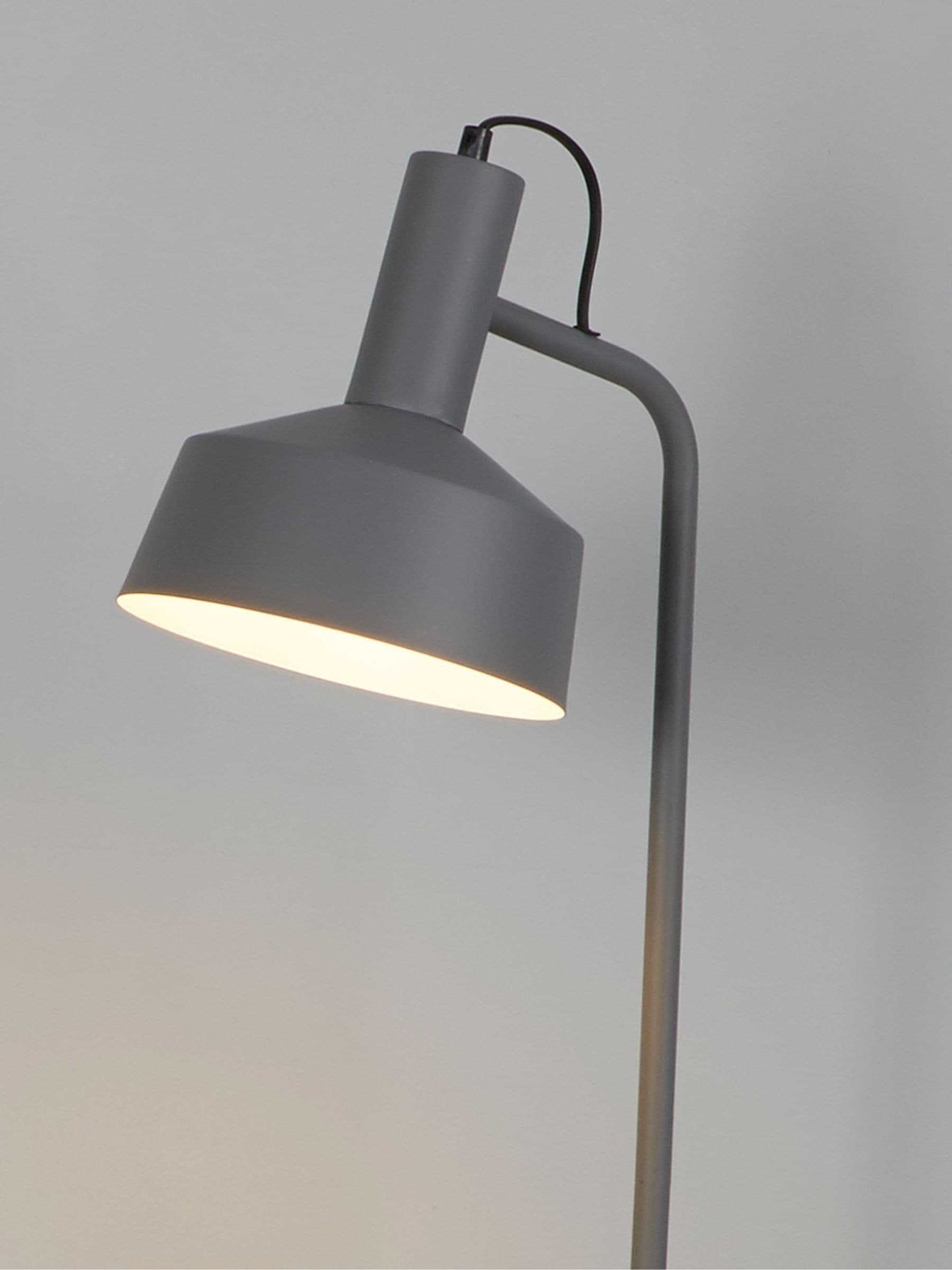 Searchlight Piero matt grey metal floor lamp 137cm, UK version