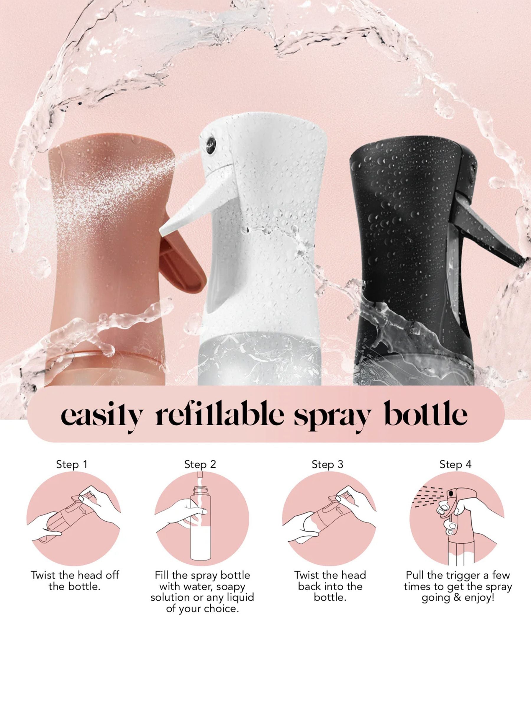 Kitsch terracotta continuous spray bottle, UK version