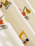 Neutral Diggers eyelet blackout curtains digger print (British brand)