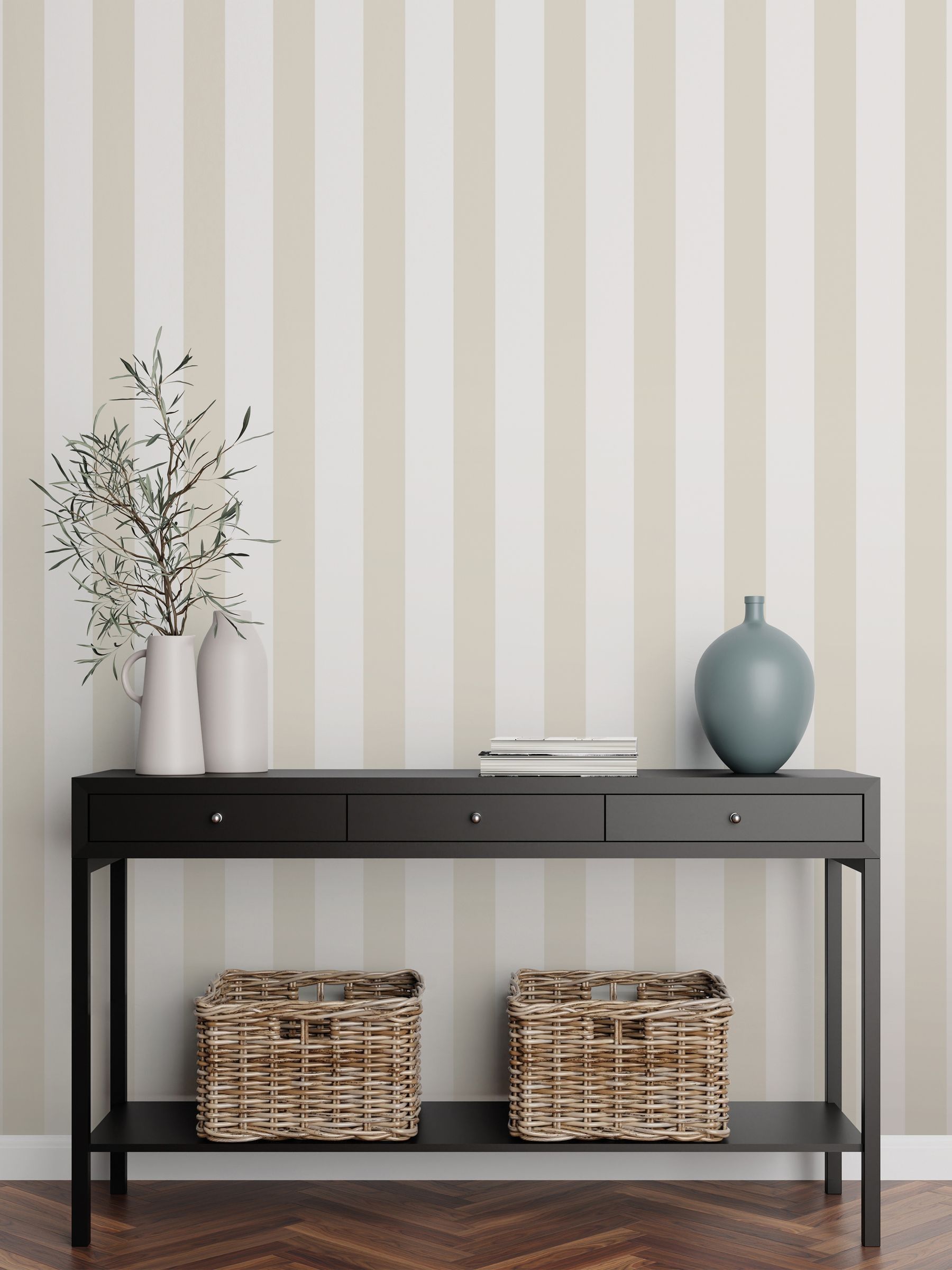 Style Sisters beige medium stripe A4 wallpaper sample - British product