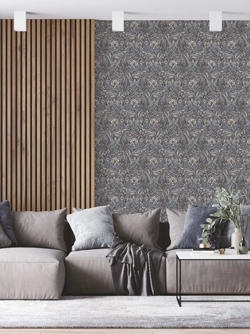 Laurence Llewelyn-Bowen Green Rambleicious Floral Print A4 Wallpaper Sample