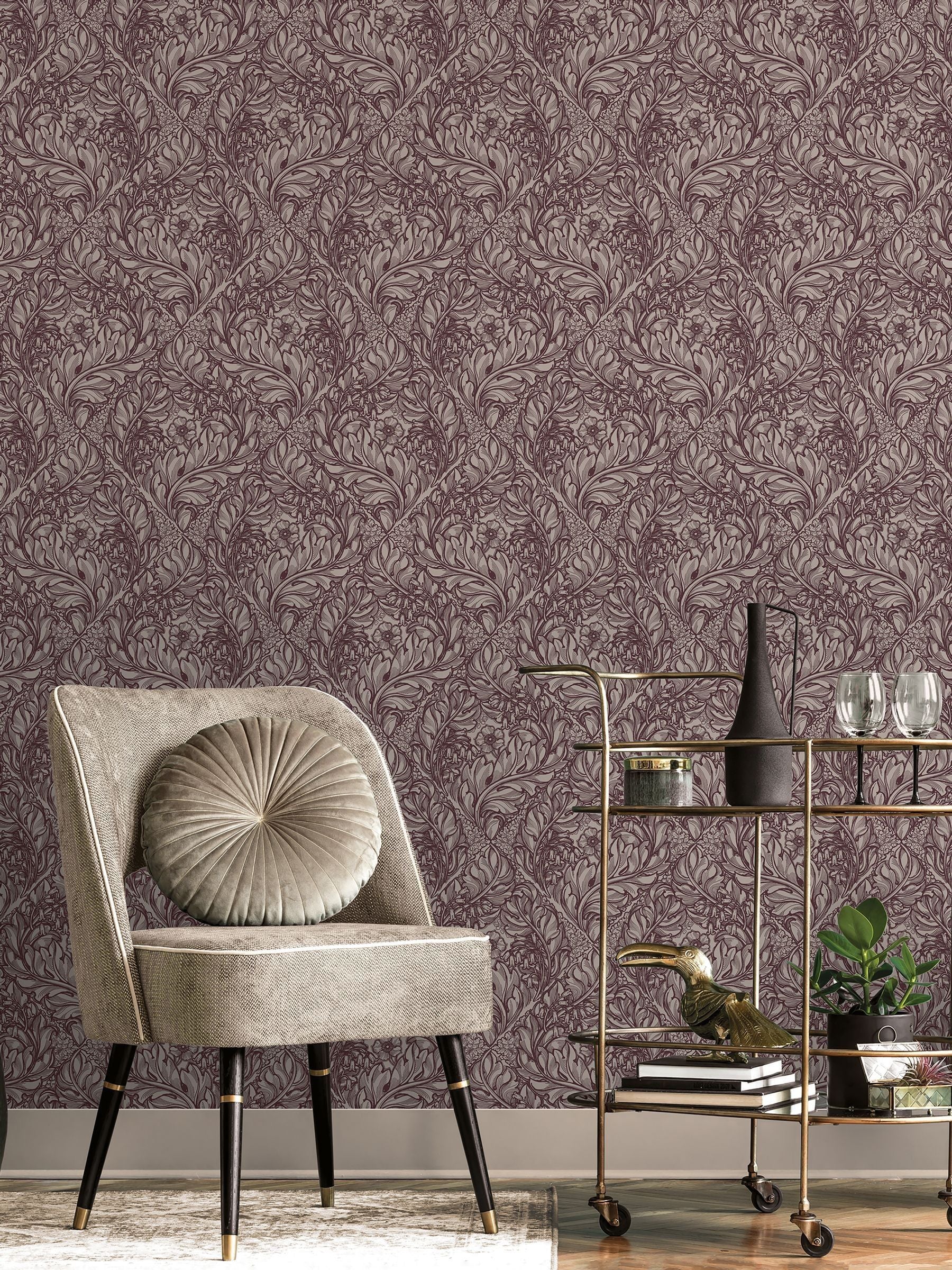 Laurence Llewelyn-Bowen Green Rambleicious Floral Print A4 Wallpaper Sample