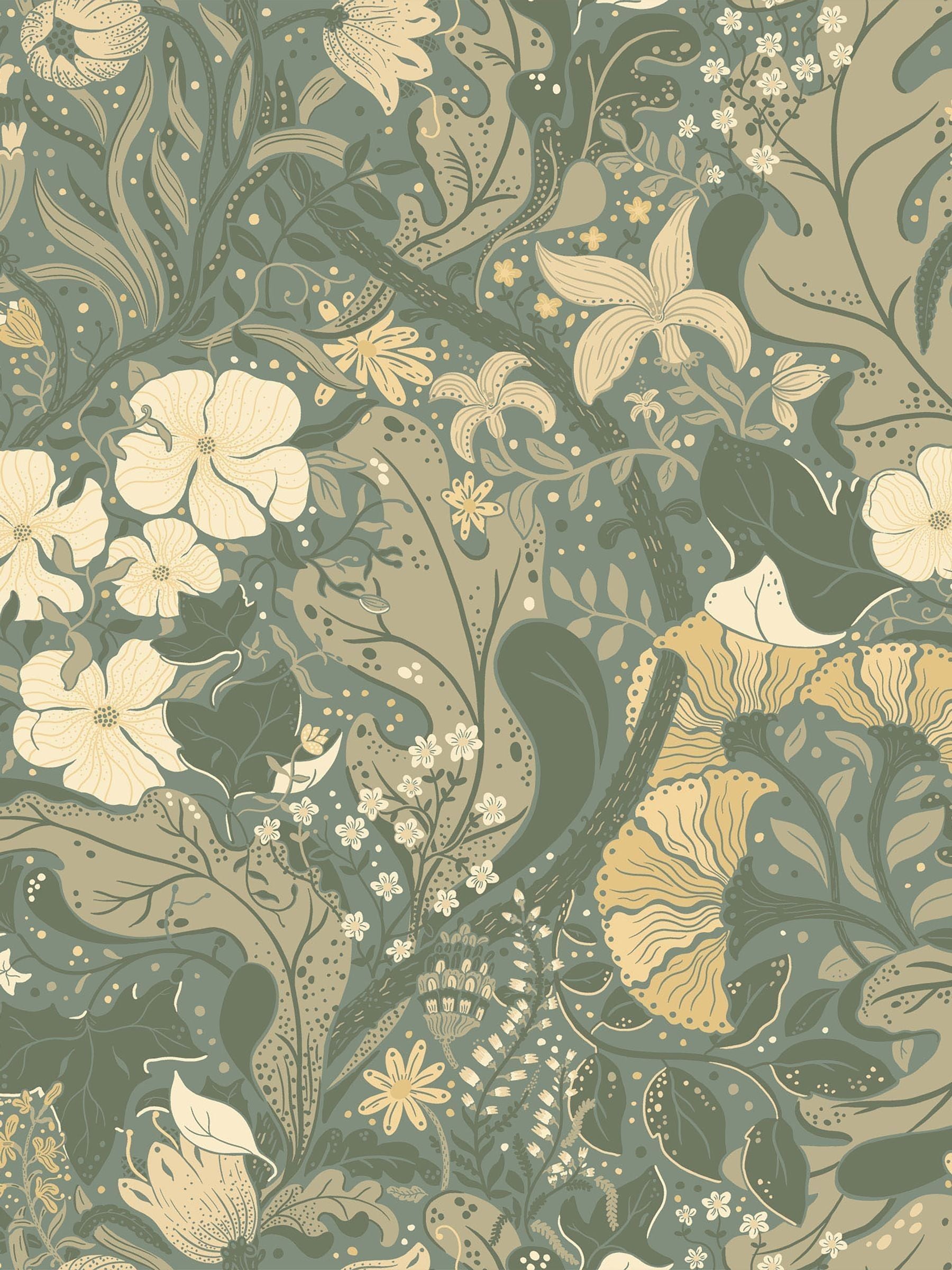 Galerie wallpaper sample Green Sommarang A4 - British product