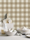 Galerie Bronze Brown French Country Plaid A4 Wallpaper Sample