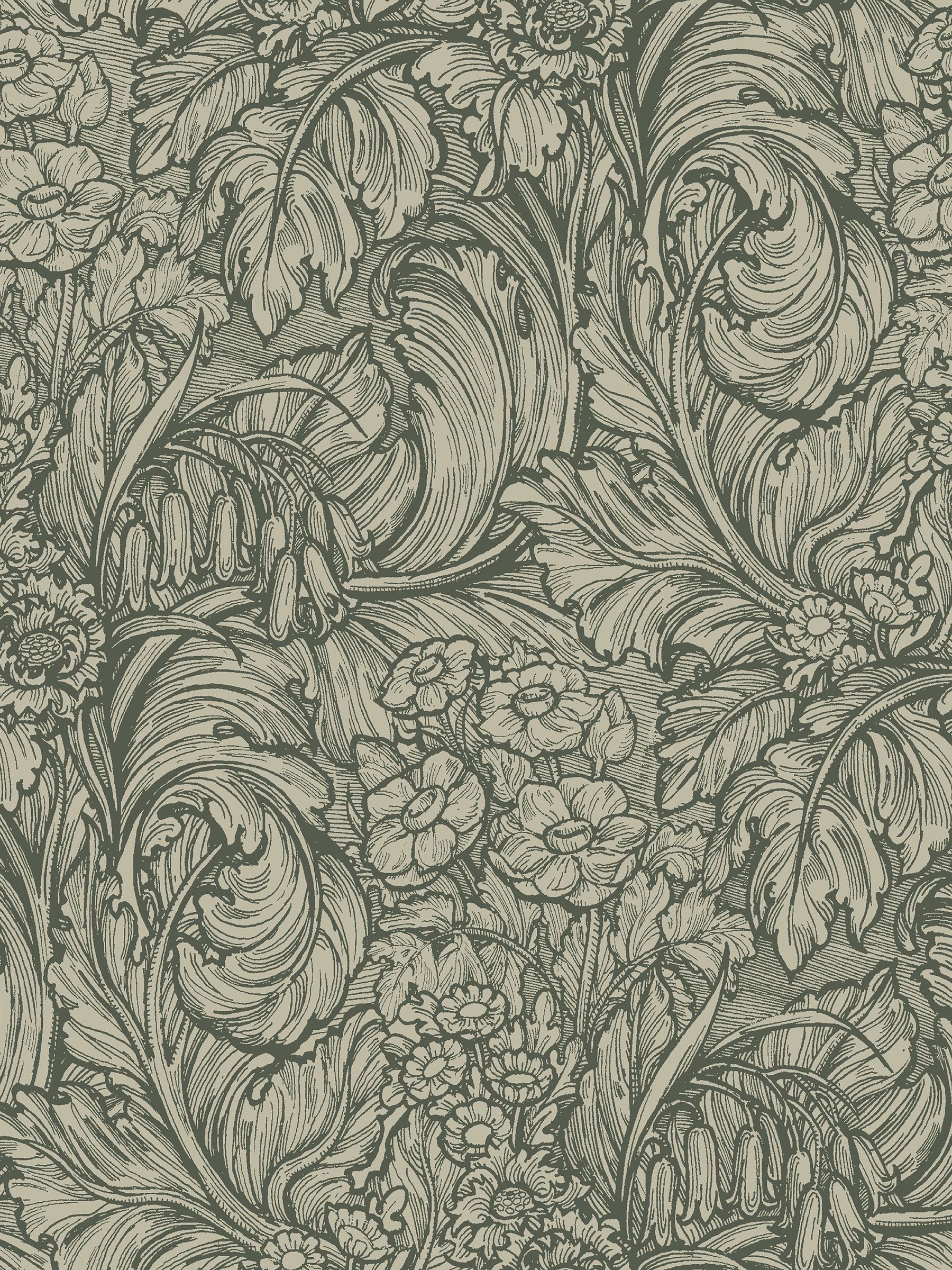 Laurence Llewelyn-Bowen wallpaper sample Hedgerovia green floral print A4 - British product