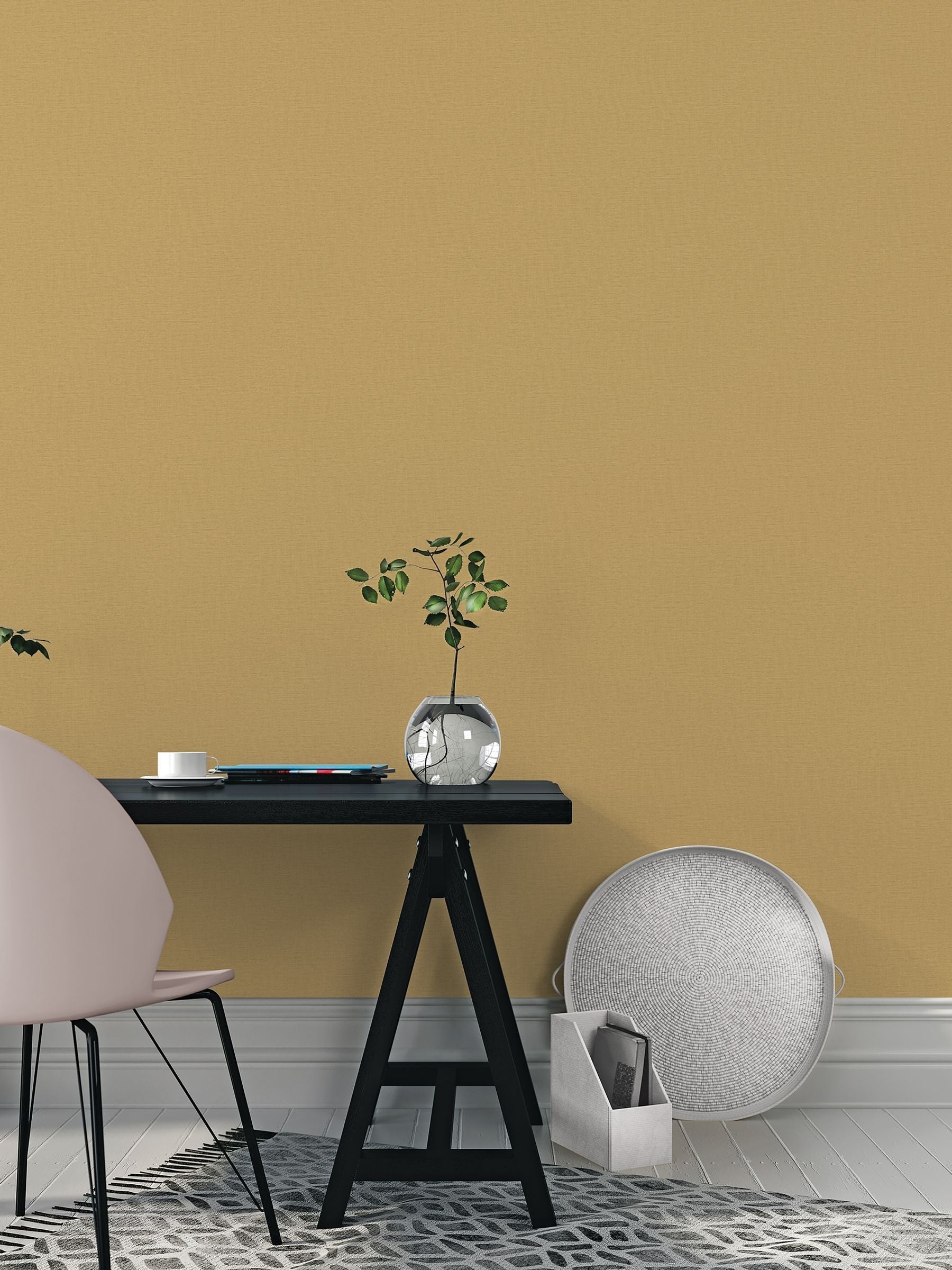 Laurence Llewelyn-Bowen Yellow Nuance Plain Texture A4 Wallpaper Sample