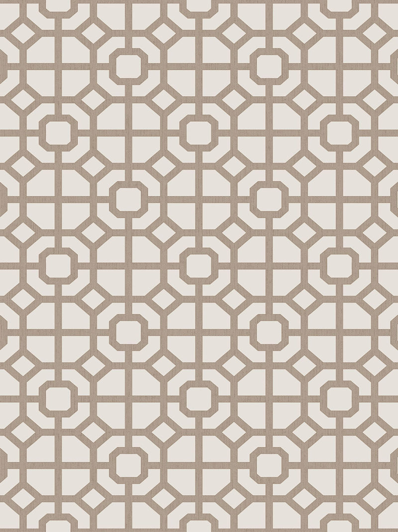 Galerie bronze brown lattice wallpaper sample A4, UK version