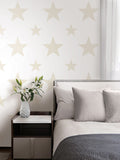 Style Sisters Beige Double Star A4 Wallpaper Sample