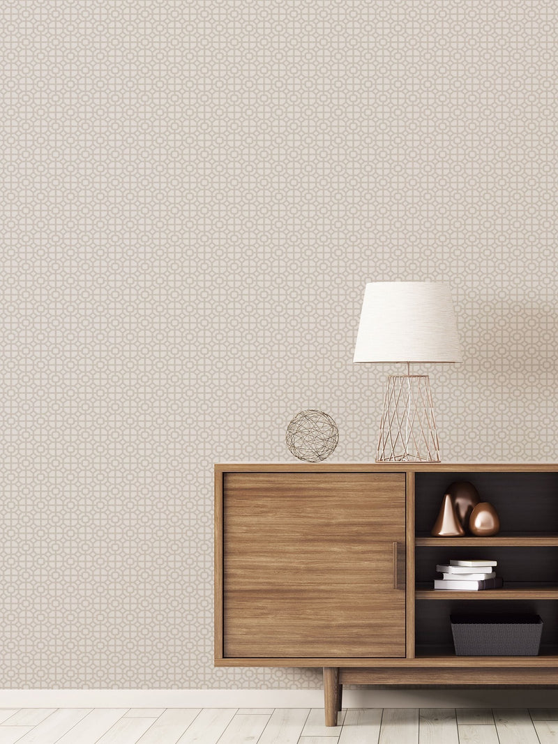Galerie Bronze Brown Spring Blossom Lattice wallpaper sample, UK version
